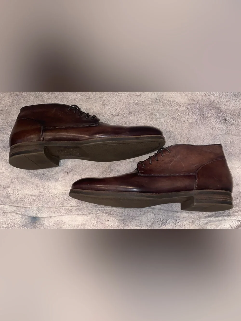 John Varvatos Lace Up Chukka Boots Leather Dress Casual Work 13 Italy Handmade